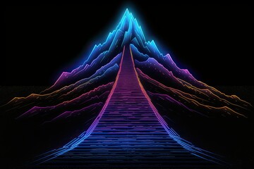 Meon lights on a mountain. generative AI.
