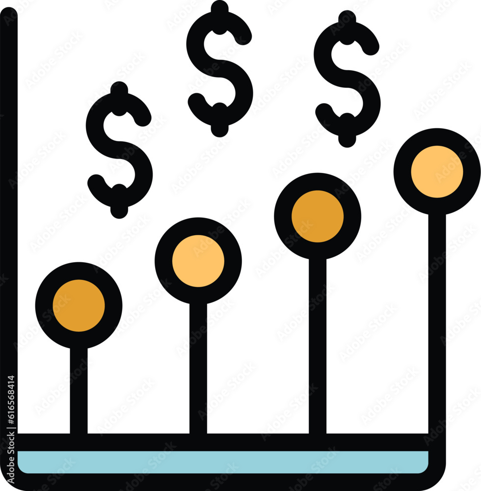 Poster marketing finance graph icon. outline marketing finance graph vector icon for web design isolated on