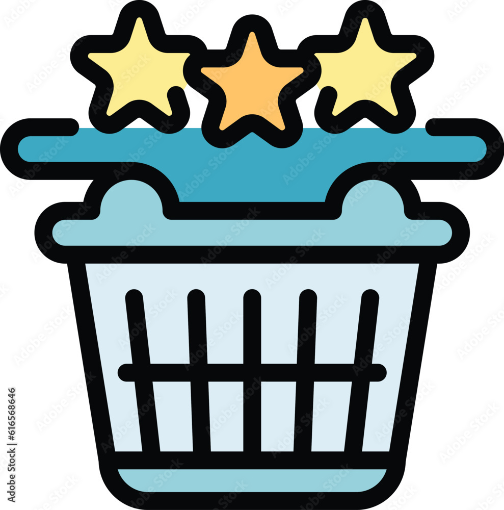 Poster rating shop basket icon. outline rating shop basket vector icon for web design isolated on white bac