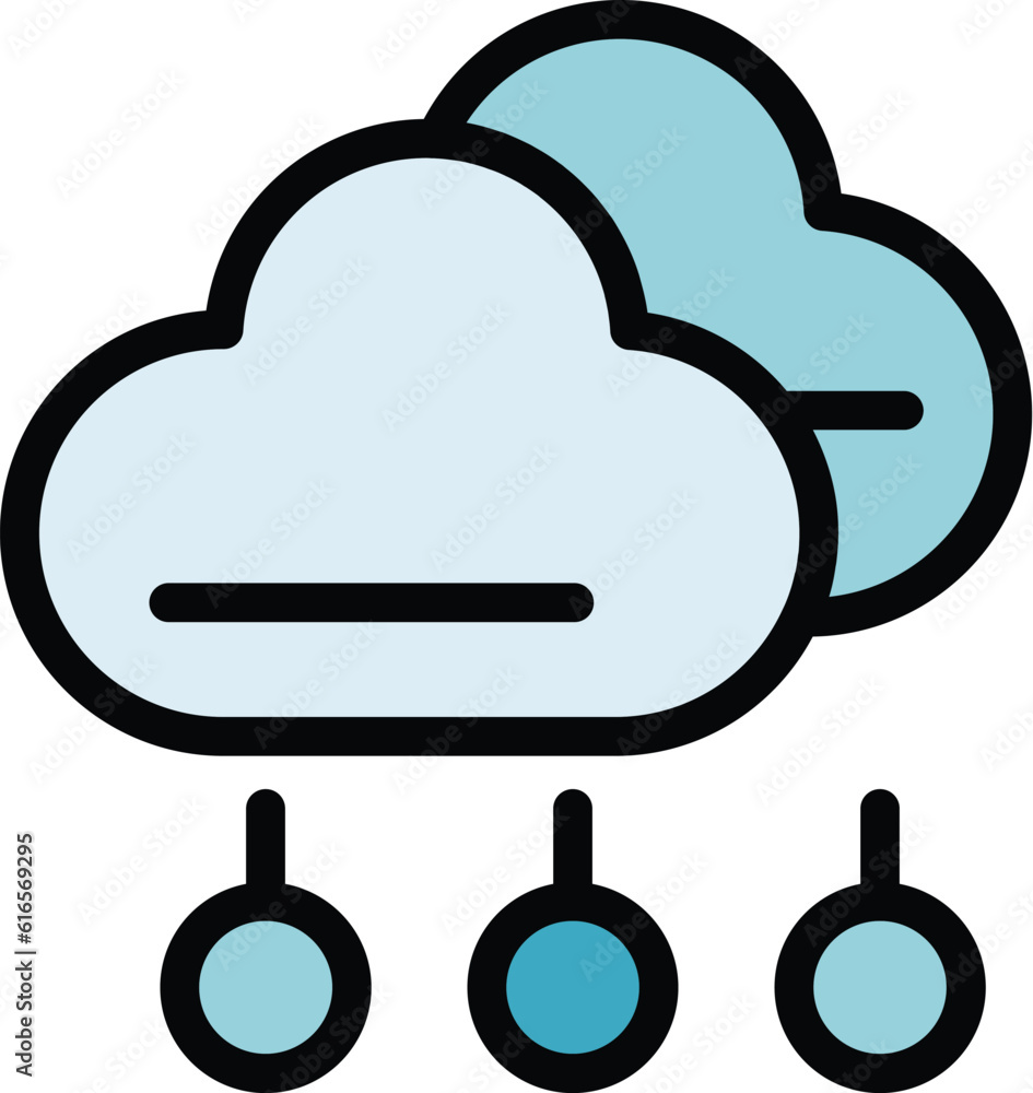 Poster marketing data cloud icon. outline marketing data cloud vector icon for web design isolated on white