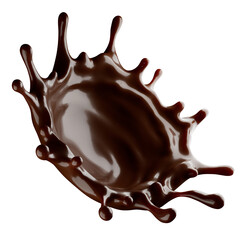 milk chocolate splash. Isolated on background. Melting chocolate. 3d illustration. design element. 