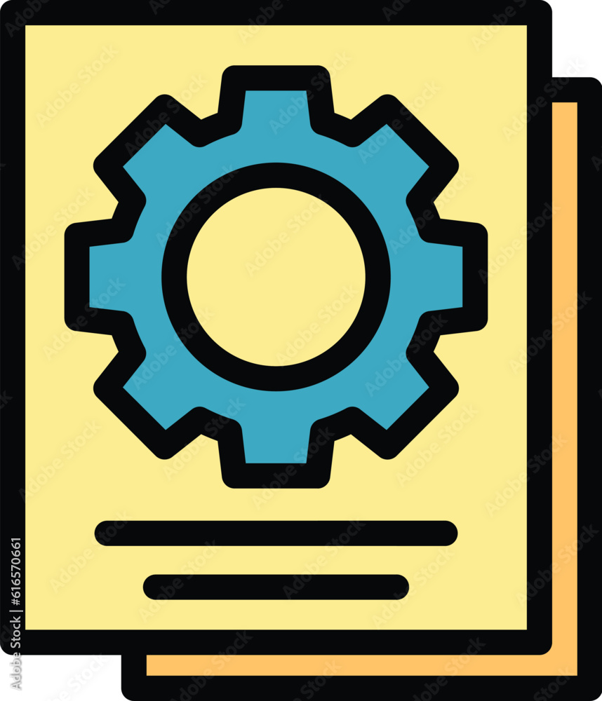 Poster file management icon outline vector. online teamwork. work project color flat