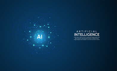 Artificial intelligence network concept background template Vector illustration.