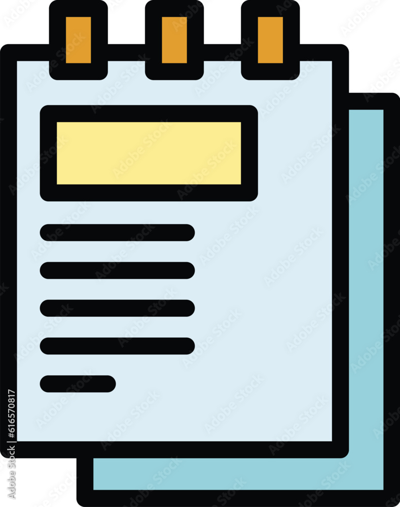 Poster manager clipboard icon outline vector. office teamwork. work project color flat