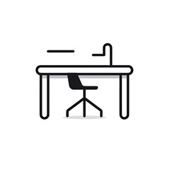  desk on white background 