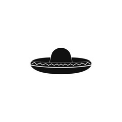 Black Mexican Hat Sombrero Logo Design