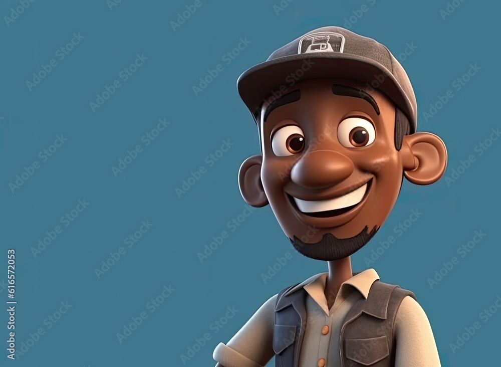 Aufkleber black man bus driver good looking background with copyspace generative ai