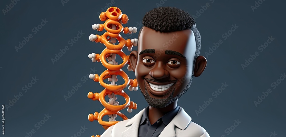 Poster black man chiropractor charming background with copy space generative ai