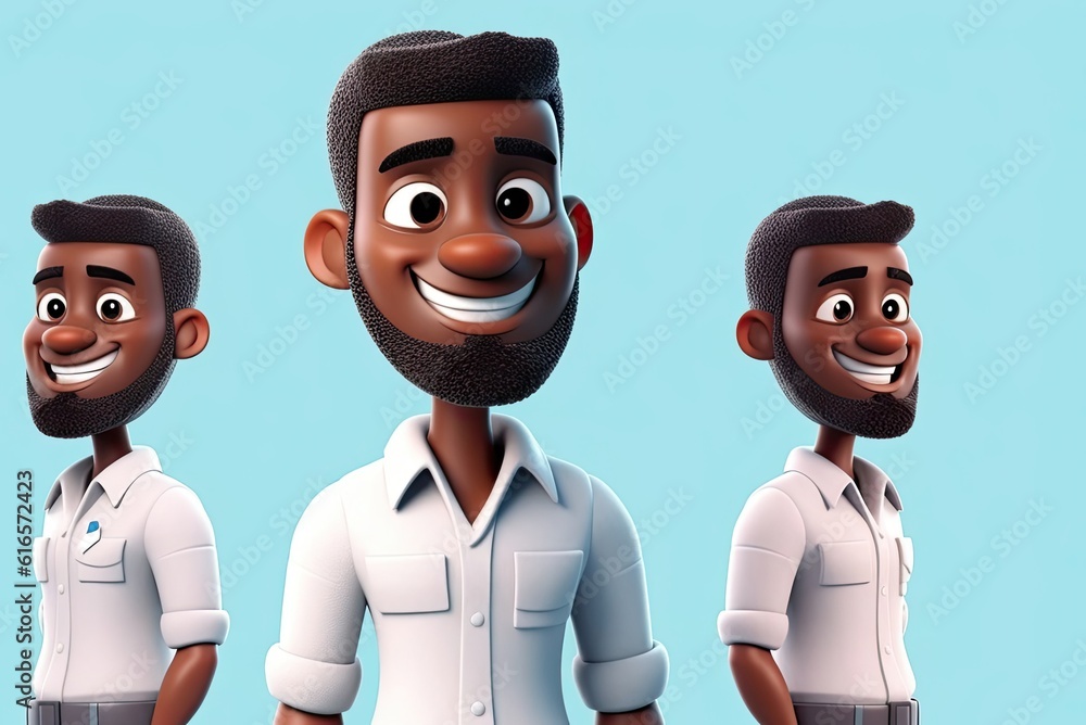 Poster black male data analyst charming background with copy space generative ai