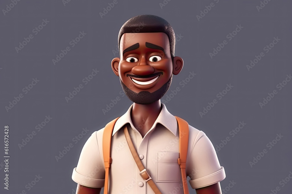 Poster black male data analyst good looking background with copy space generative ai