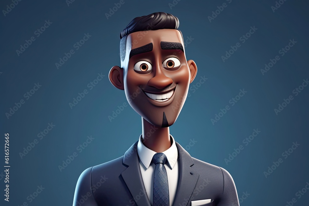 Poster black man financial advisor good looking background with copy space generative ai