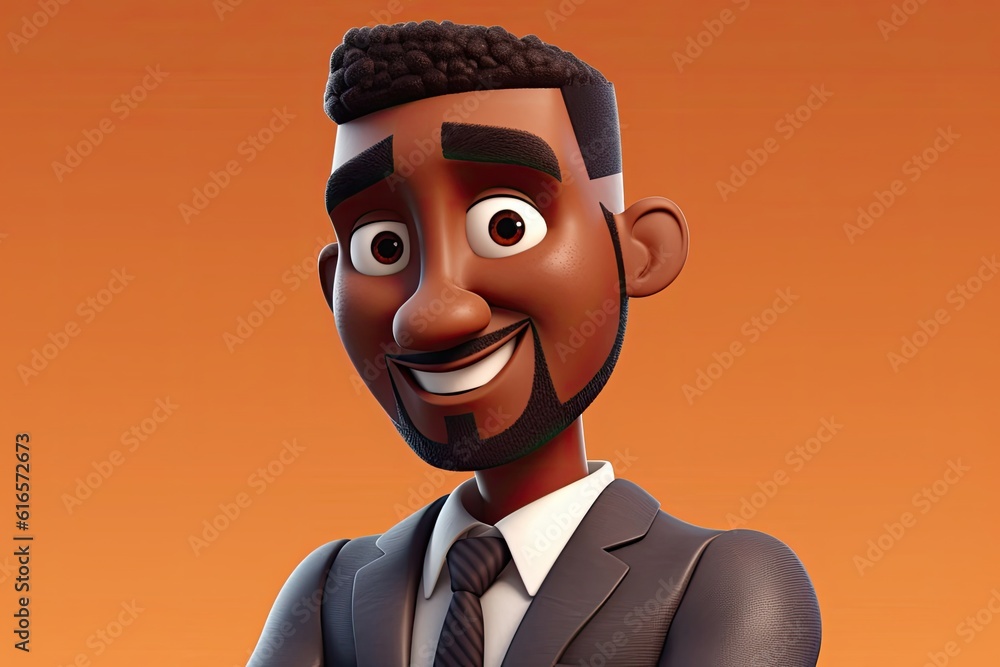 Poster black man financial advisor handsome backdrop with copy space generative ai