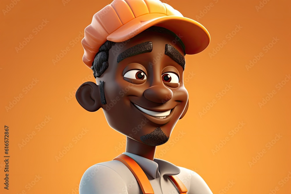Poster black man food preparation worker charming backdrop with copy space generative ai