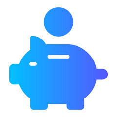 piggy bank gradient icon