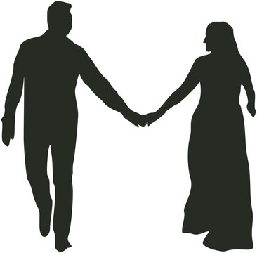 Silhoutte couple illustration