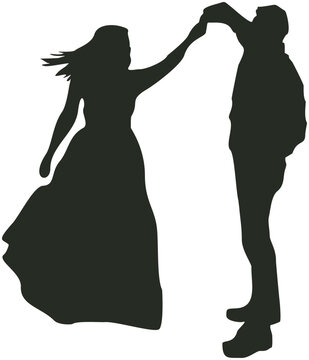 Silhoutte couple illustration