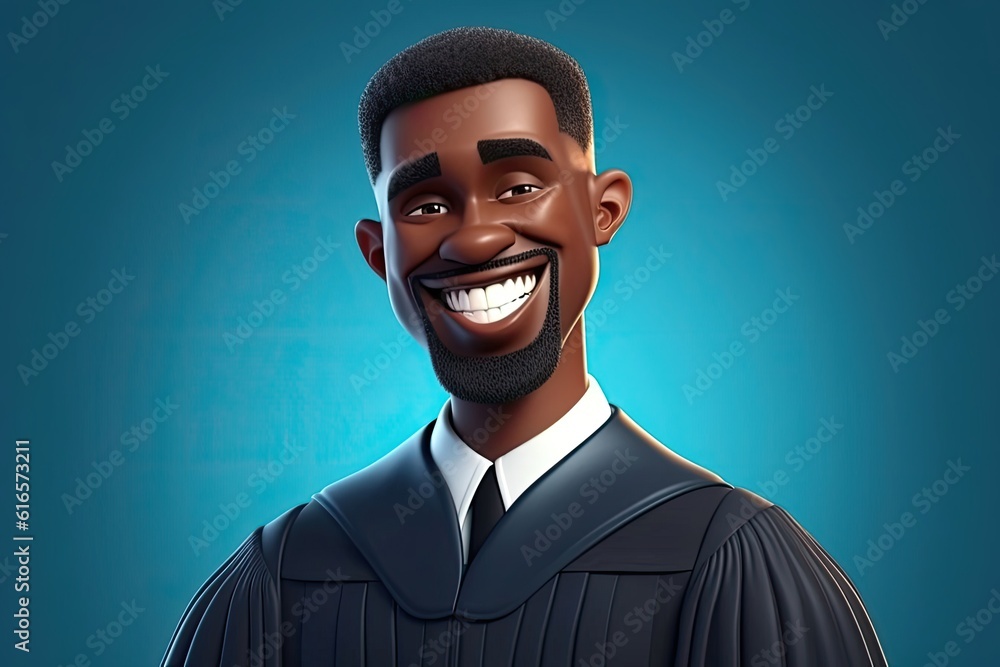 Poster black male judge charming backdrop with copy space generative ai