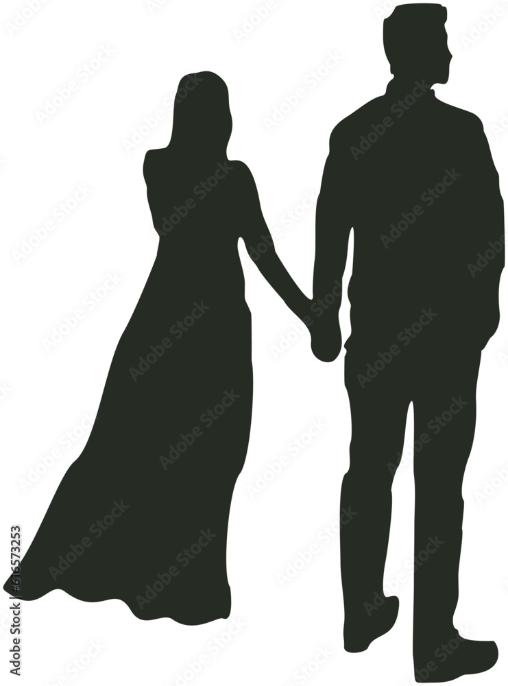 Wall mural silhoutte couple illustration