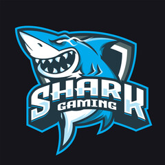Shark Gaming Mascot Logo Shark and Fish Great White Hunting Shark