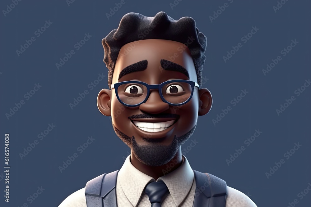 Poster black man professor charming backdrop with copyspace generative ai