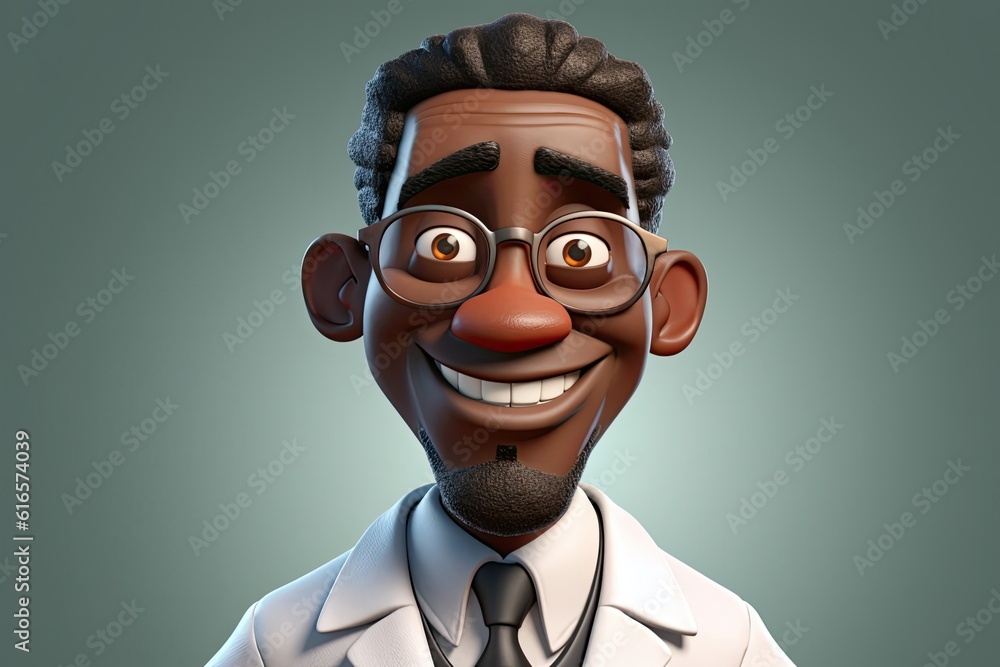 Poster black man professor good looking background with copy space generative ai