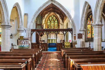 Fototapeta na wymiar Interior of St Dunstan's Church in Monks Risborough