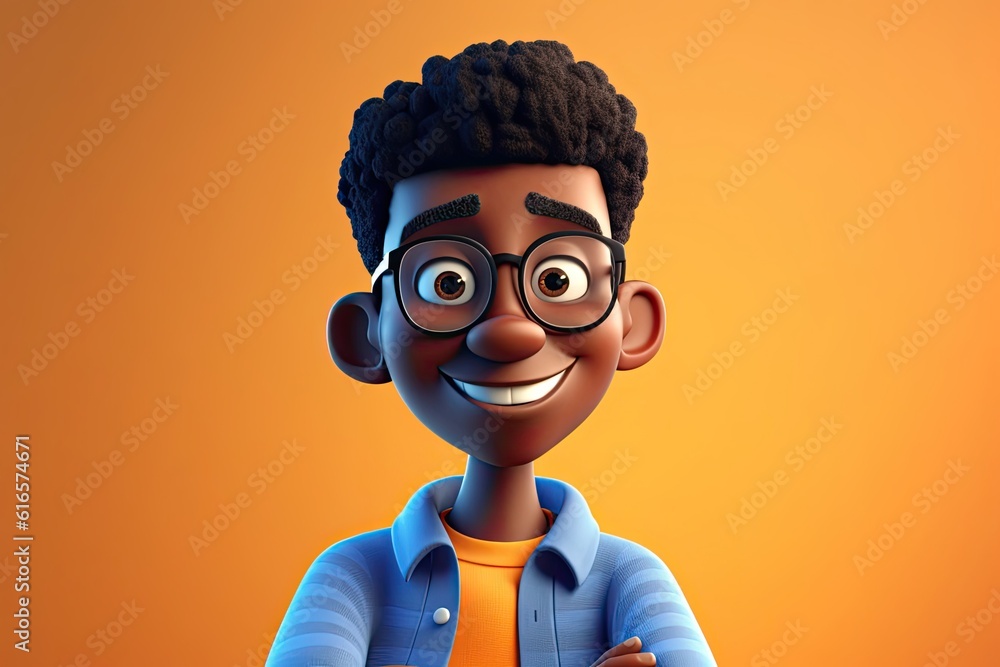 Poster black male web developer handsome backdrop with copy space generative ai