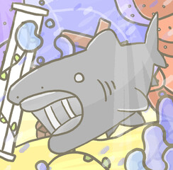 Naklejka premium R:もっとメルヘンな水族館RX☆サメの潜む海④
