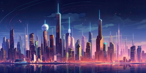 Obraz premium Futuristic Cityscape