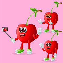 Cute cherry characters as narcissistic