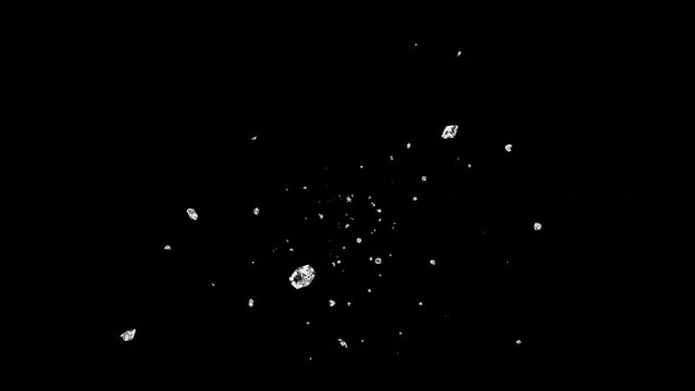 Brilliant Diamond Confetti Explosion - VI - Explosive gemstone particle animation for logo, title, revealer, intro, transition composition effects.