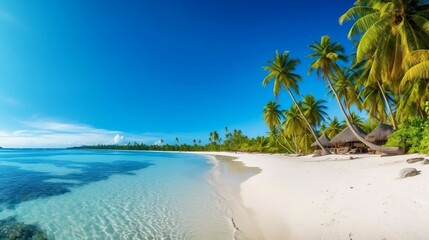 Fototapeta na wymiar Paradise Retreat: Exotic Beachscape for Honeymoon Delights