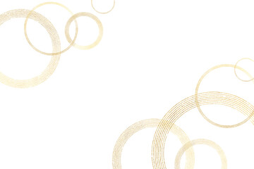 金色の輪、円形の重なり、和風　（アブストラクト）背景は透明 - 616578242