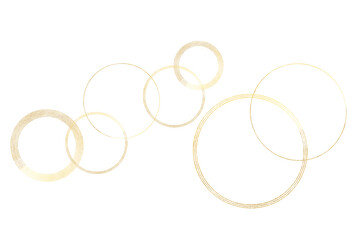 金色の輪、円形の重なり、和風　（アブストラクト）背景は透明 - 616578243