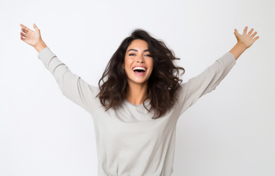 Portrait of a happy young woman. studio shot against a plain white background