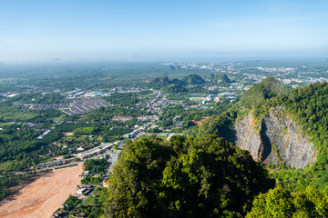 Fototapeta na wymiar aerial view from tiger cave temple, thailand
