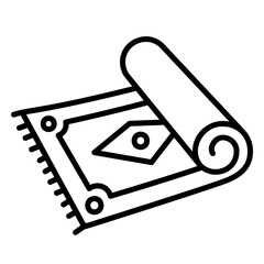 Half rolled up rug icon as floor mat © yoyonpujiono