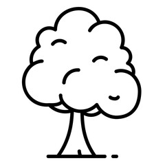 Lush tree icon with leaves