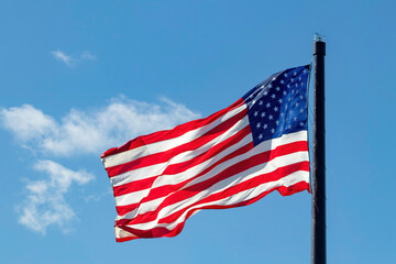 American flag stars and stripes waving