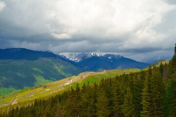 Landscape view of Ski runs in Vail in Colorado
