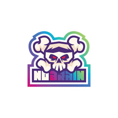 coll coloring skull mascot illustration logo