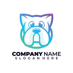 bulldog lineart or outline coloring logo