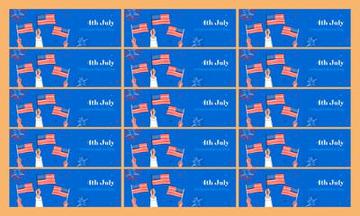 happy independence day usa 4th july banner vector flat design