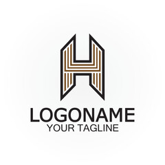 Initial H Letter Logo Design Vector Template.
