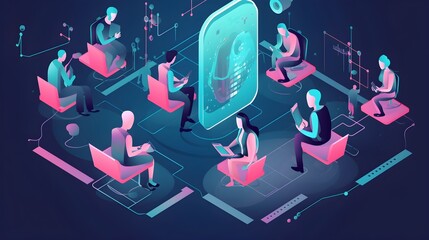 Fototapeta premium HR 2.0: Exploring the Future of Human Resources in a Digital Era