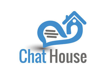 chating and house logo design
