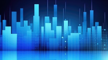 blue 3d abstract business process background for presentation