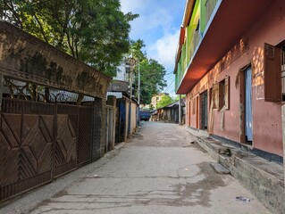 The road of the older buildings.