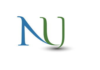 Blue and green 3d text