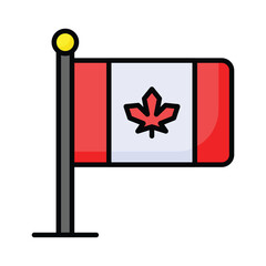 Grab this beautifully designed icon of canadian flag in trendy style